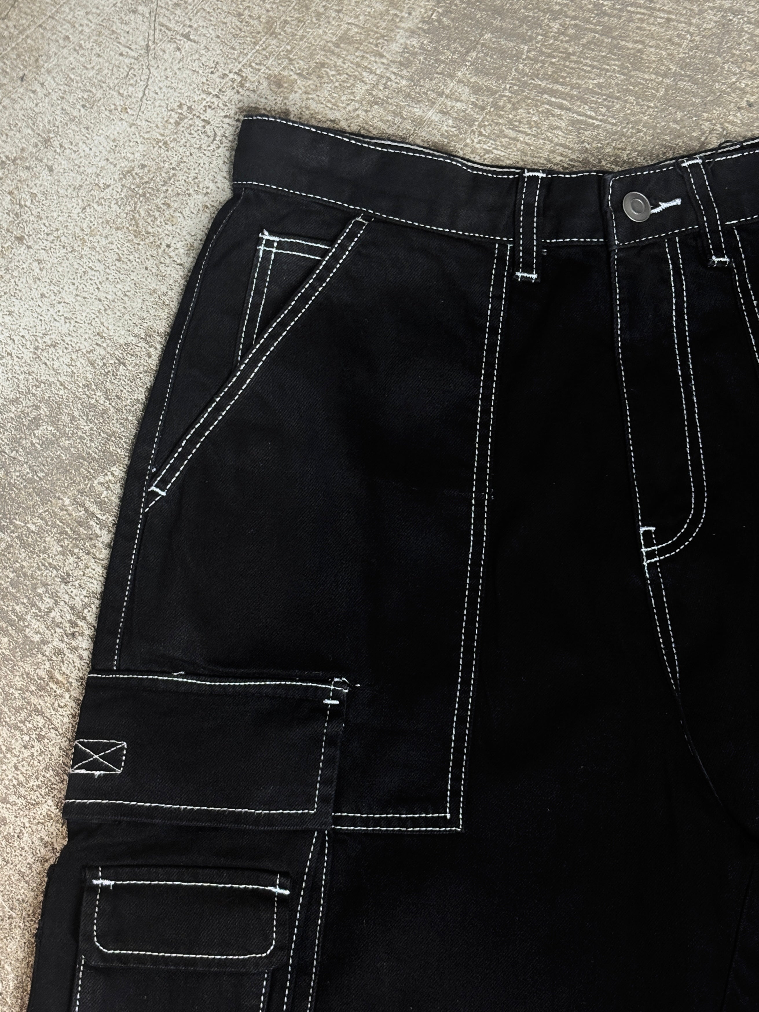 Contrast Stitch Jorts