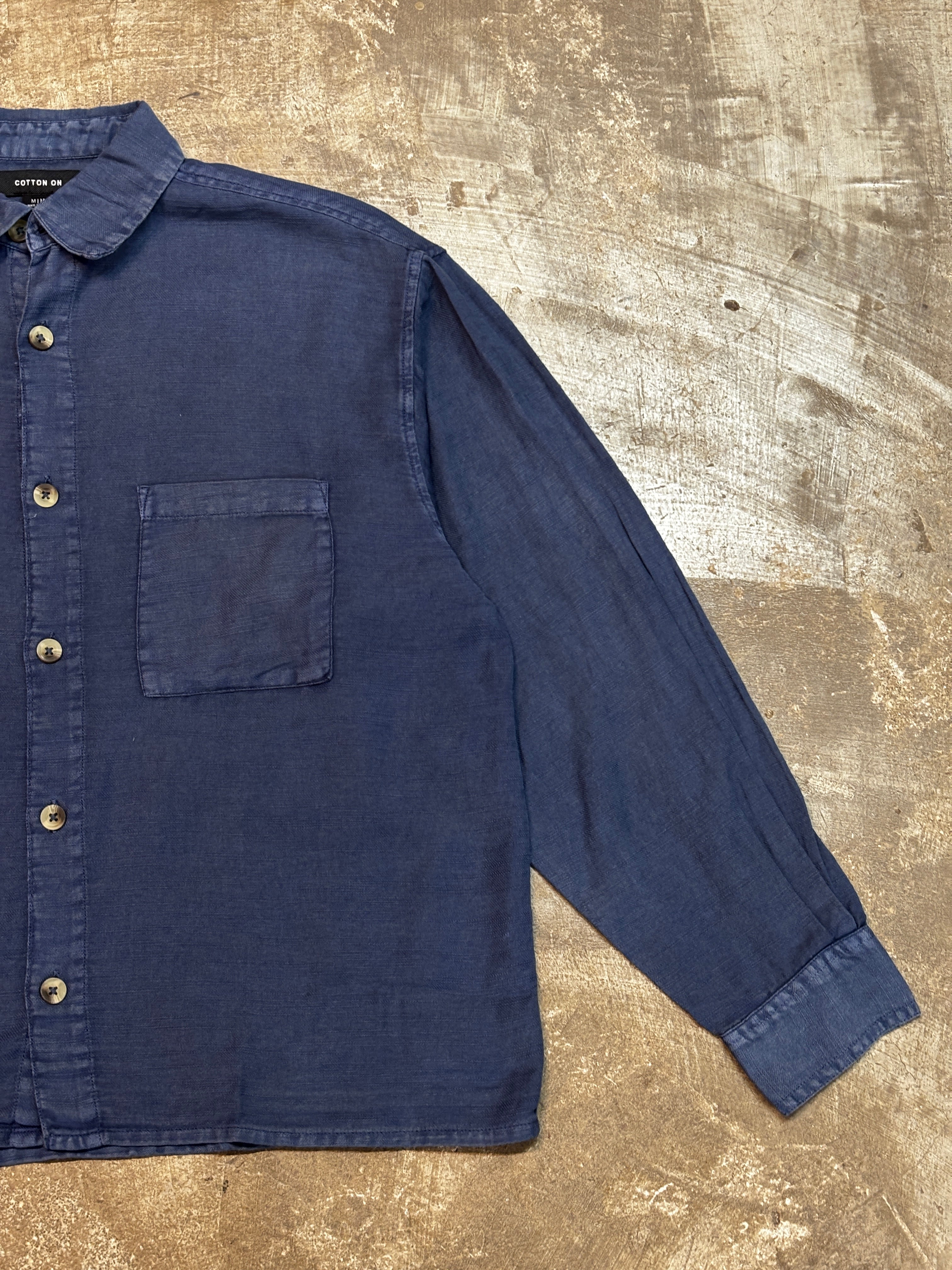 CROPPED FULL SLEEVE SHIRT (BLUE)