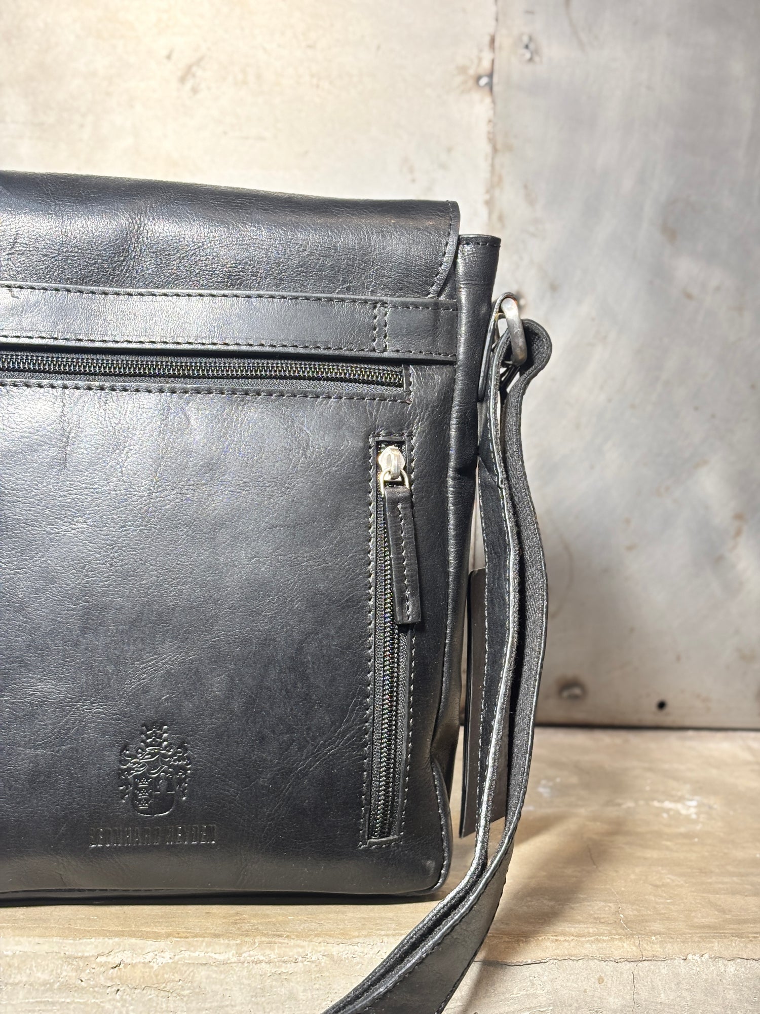 Leather Sling Bag (Black)