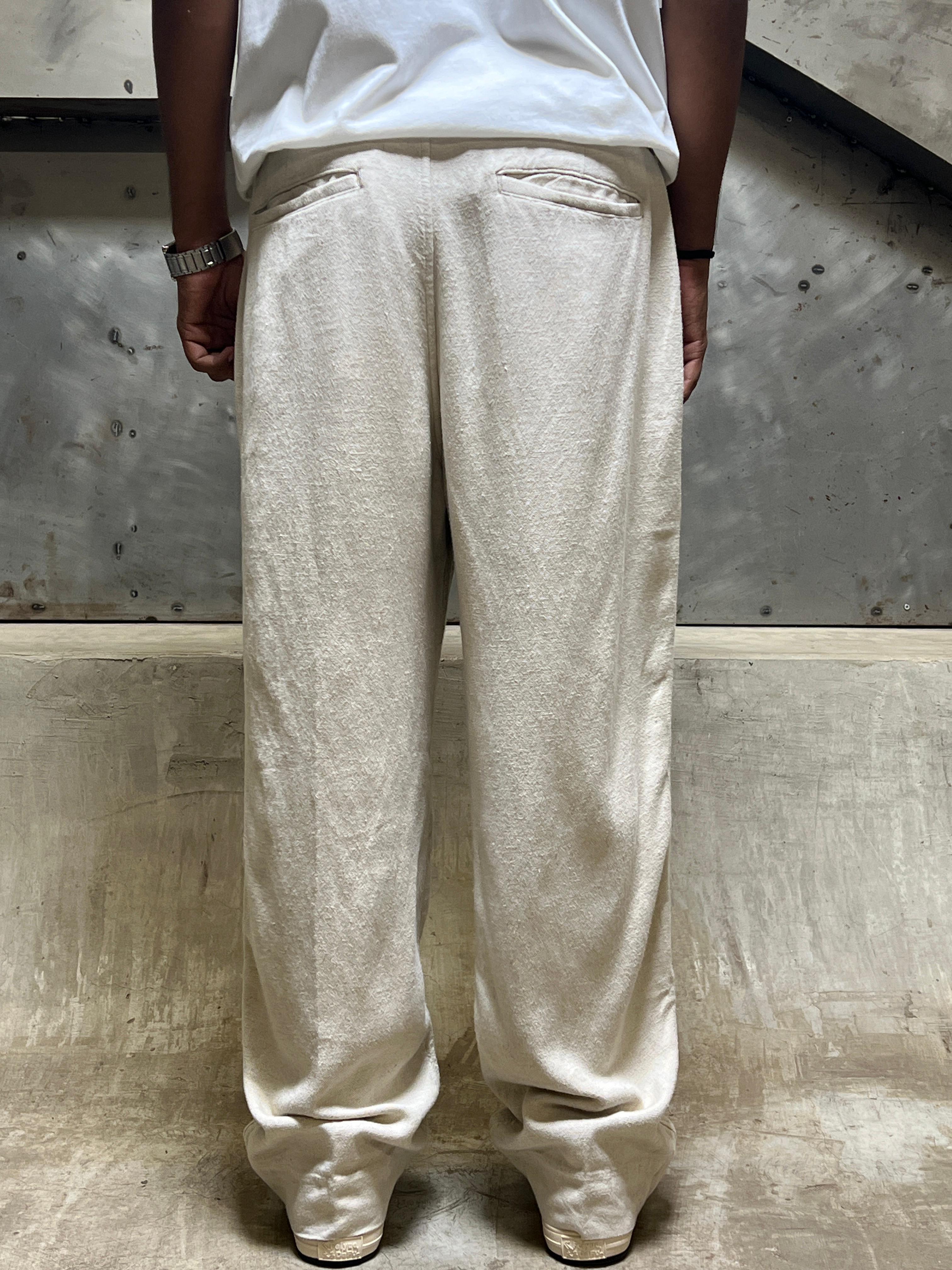Baggy Linen-Blend Trouser (Med Brown)
