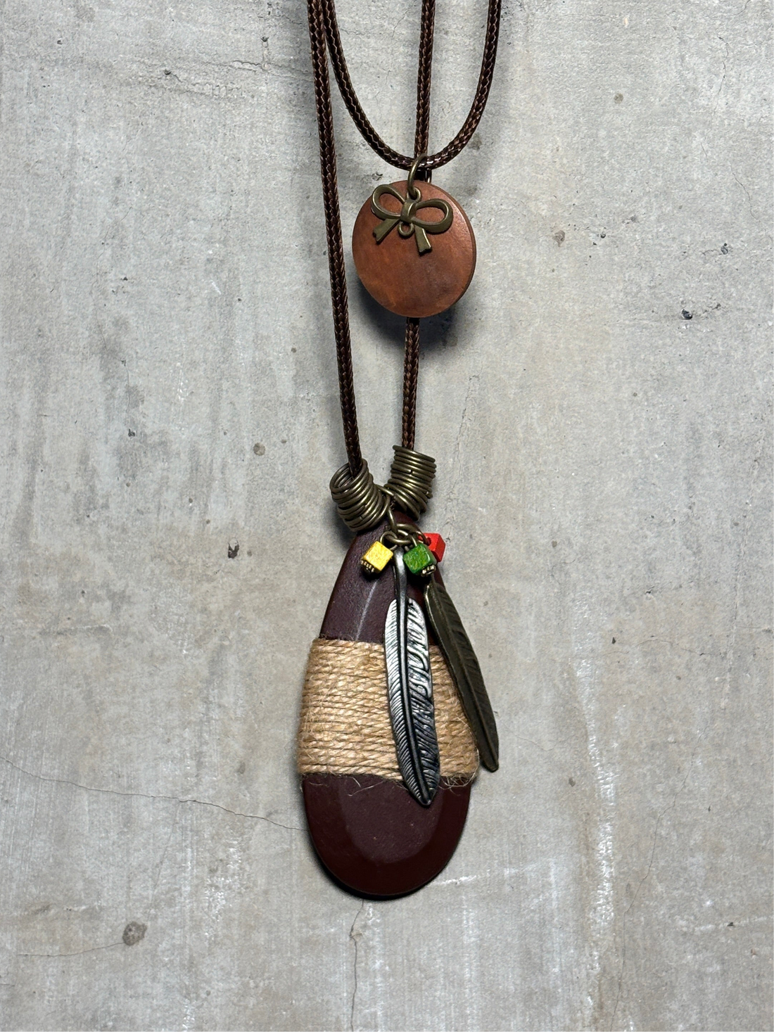 Feather charm Ethnic Chain