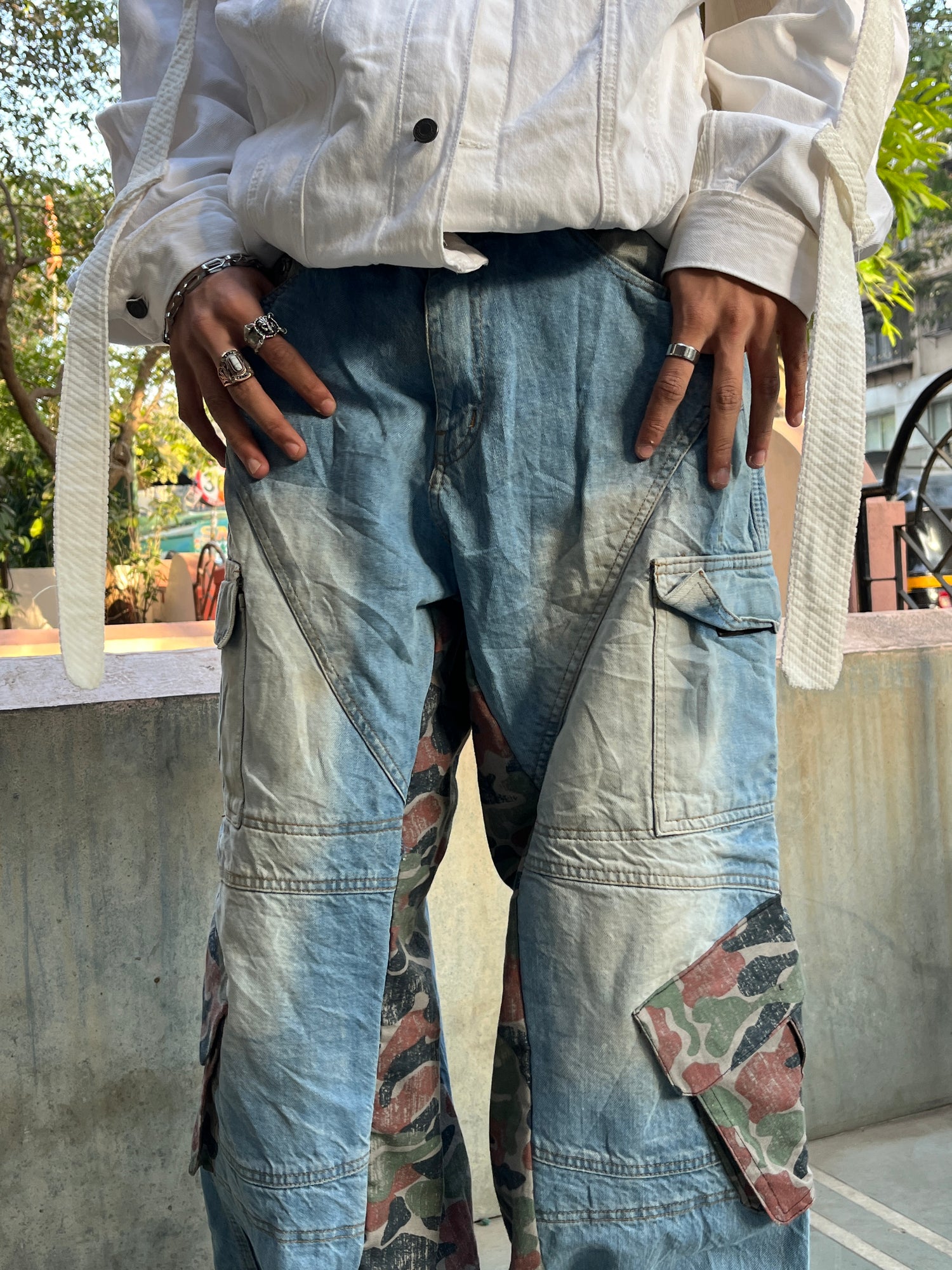 Dirty Camo Reconstructed Denim