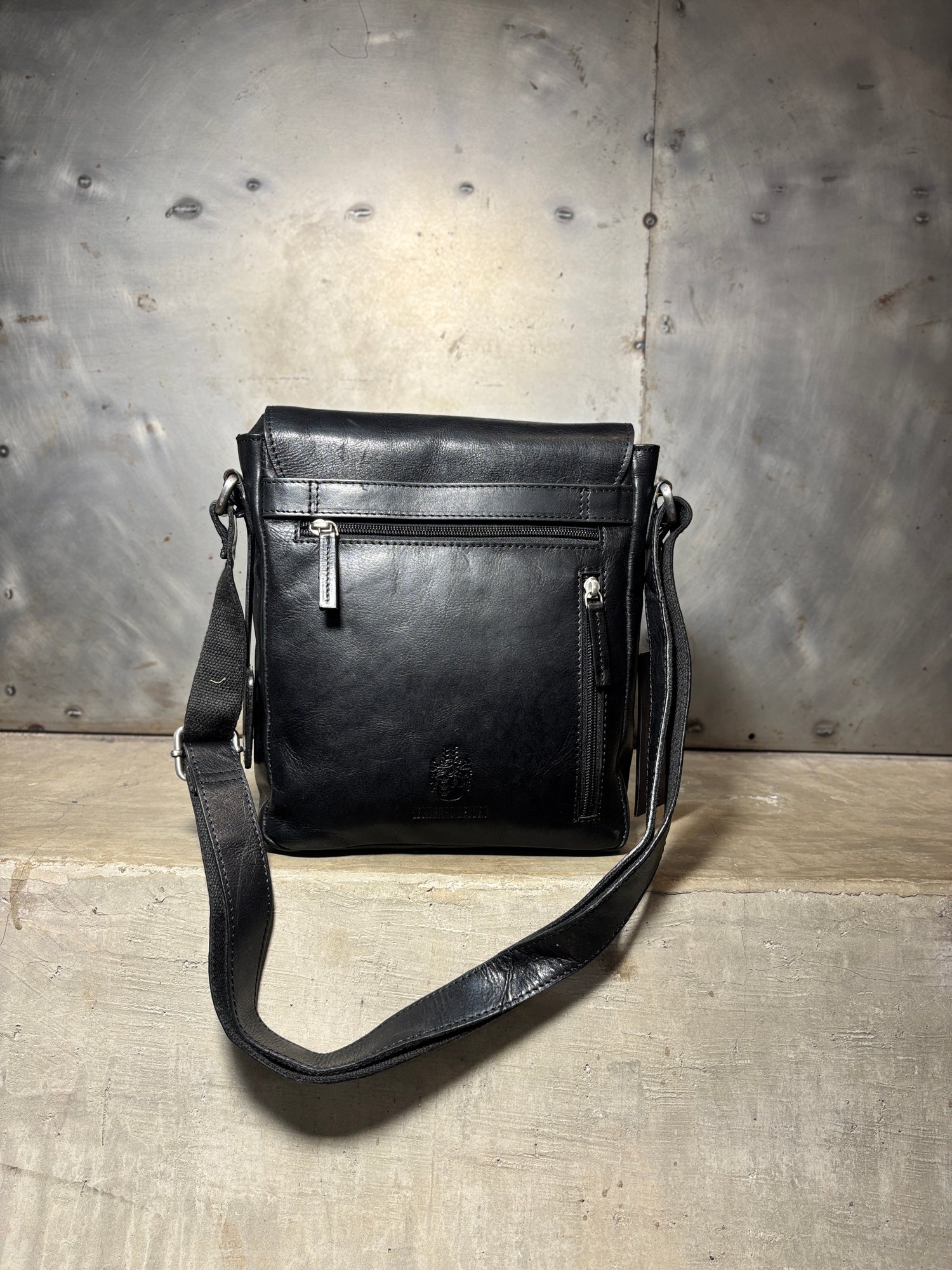 Leather Sling Bag (Black)