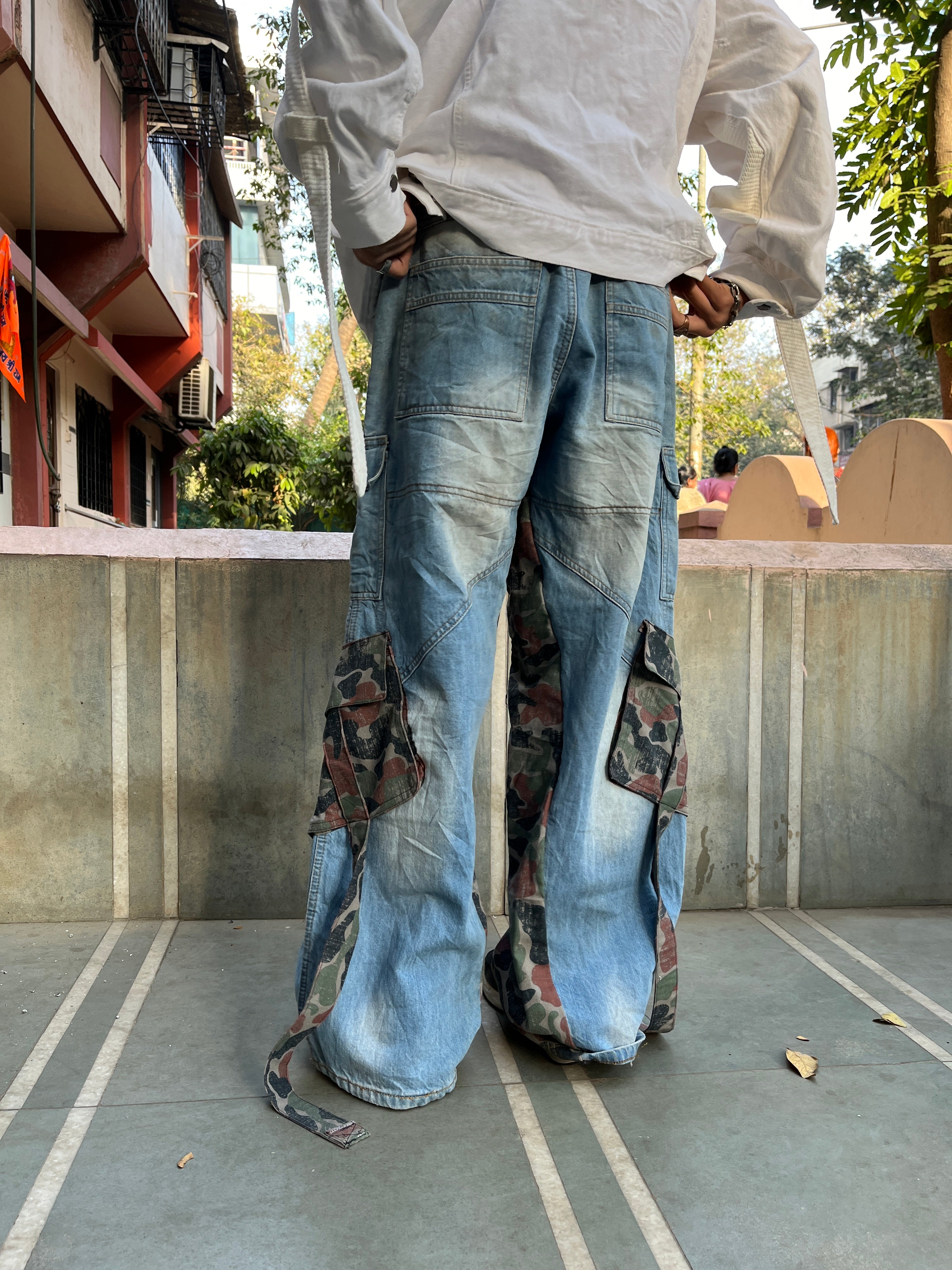 Dirty Camo Reconstructed Denim