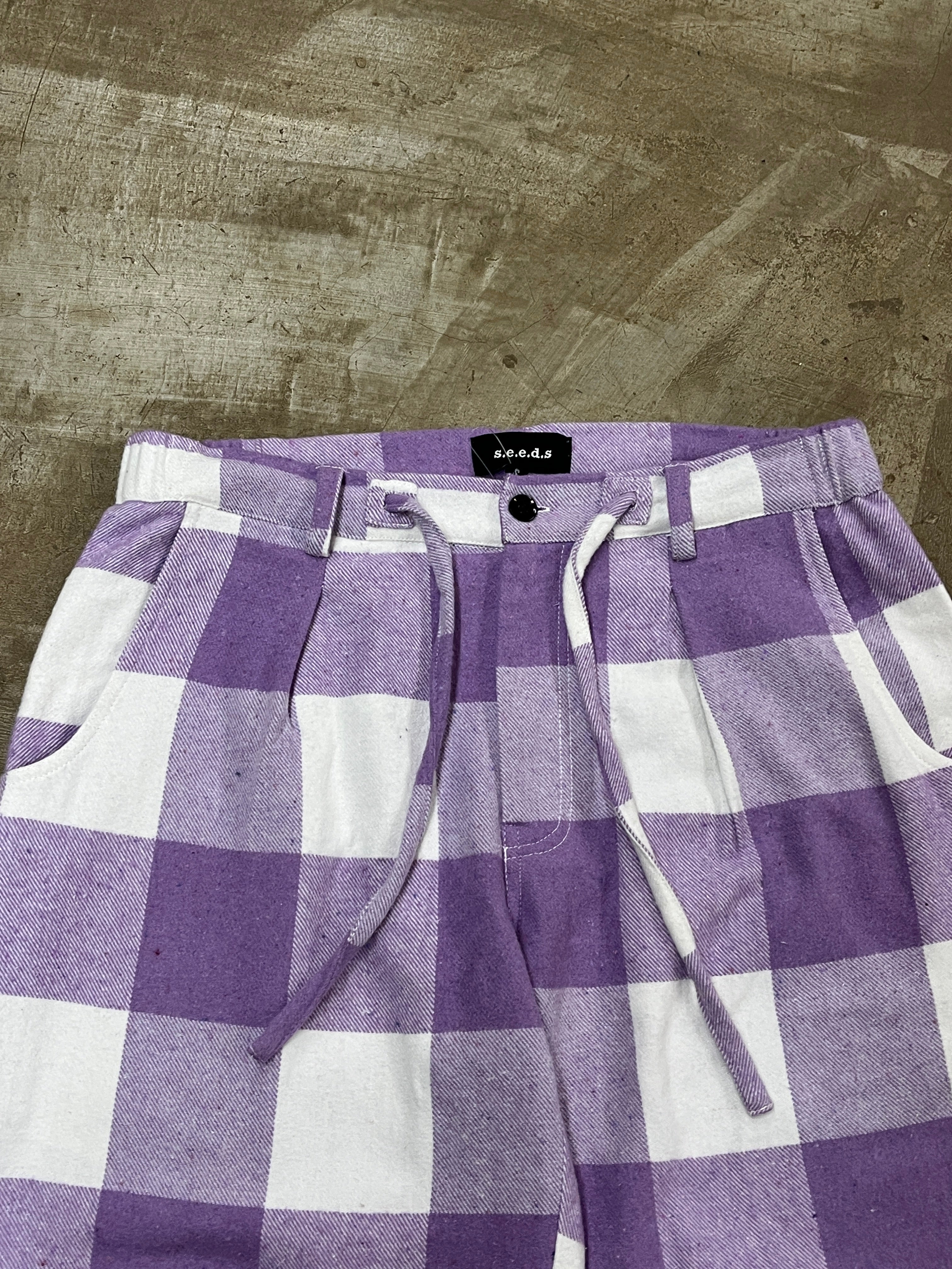 UG FLANNEL PANTS (LAVENDER & WHITE)