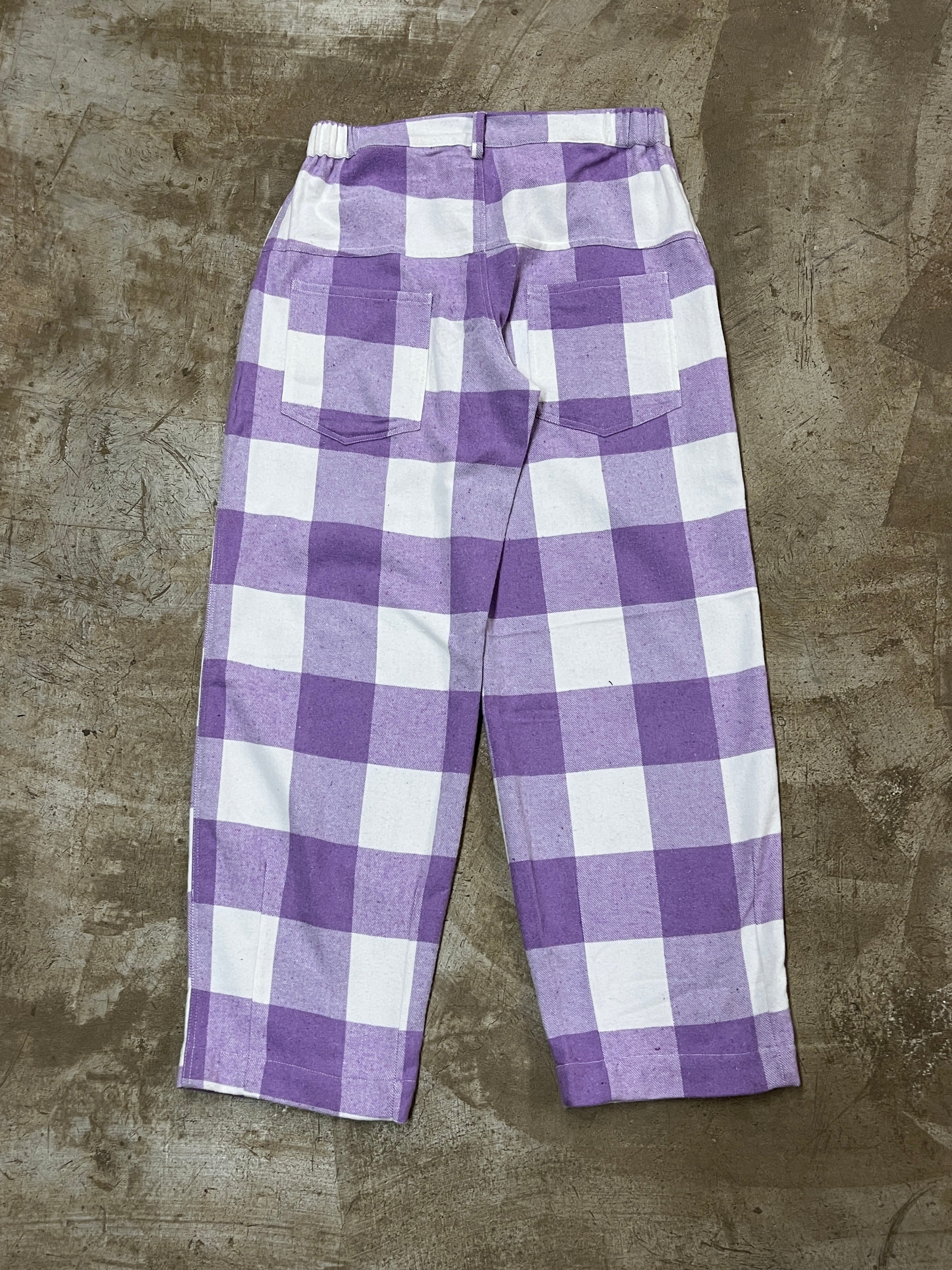 UG FLANNEL PANTS (LAVENDER & WHITE)