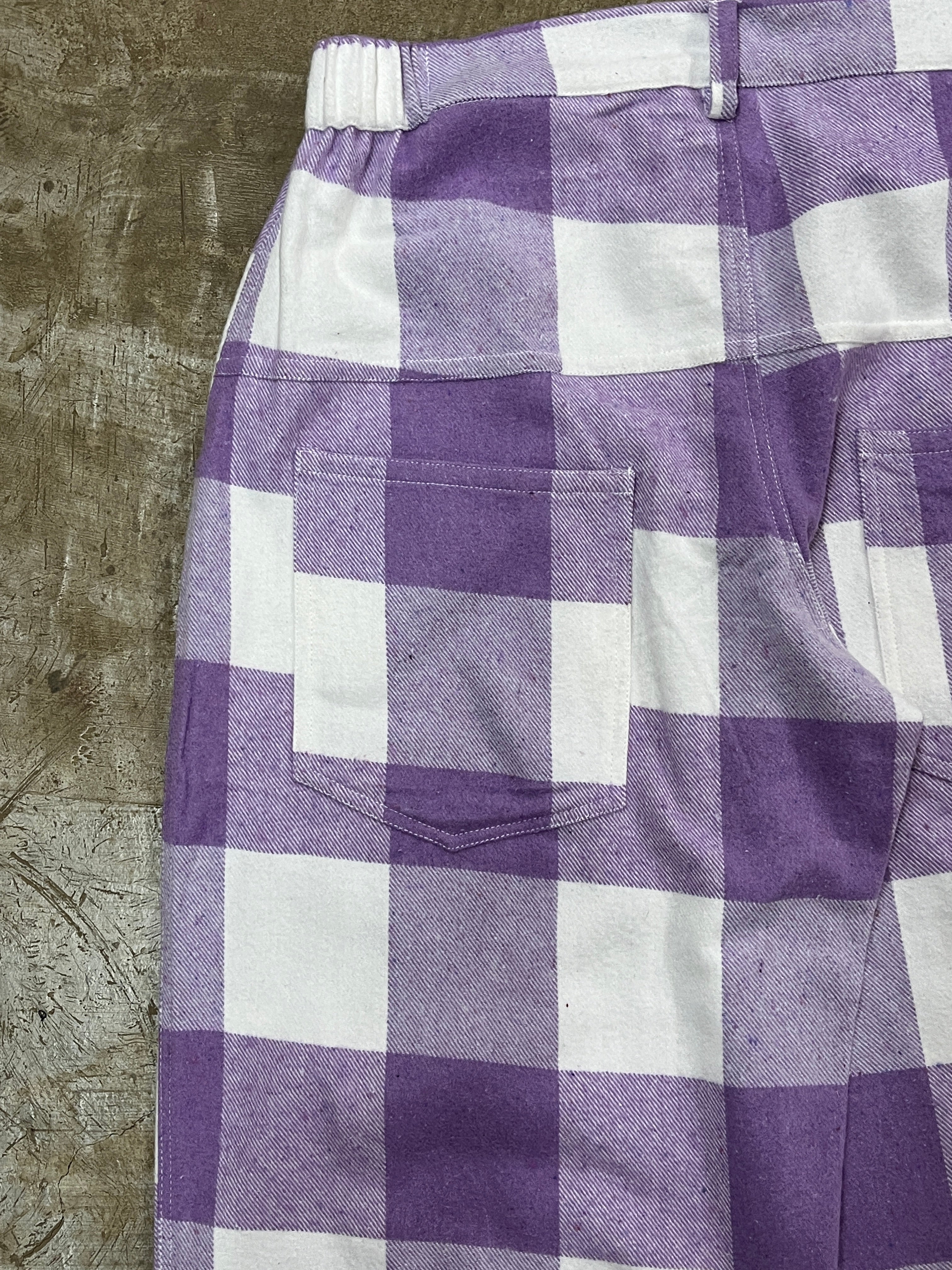 UG FLANNEL PANTS (LAVENDER & WHITE)