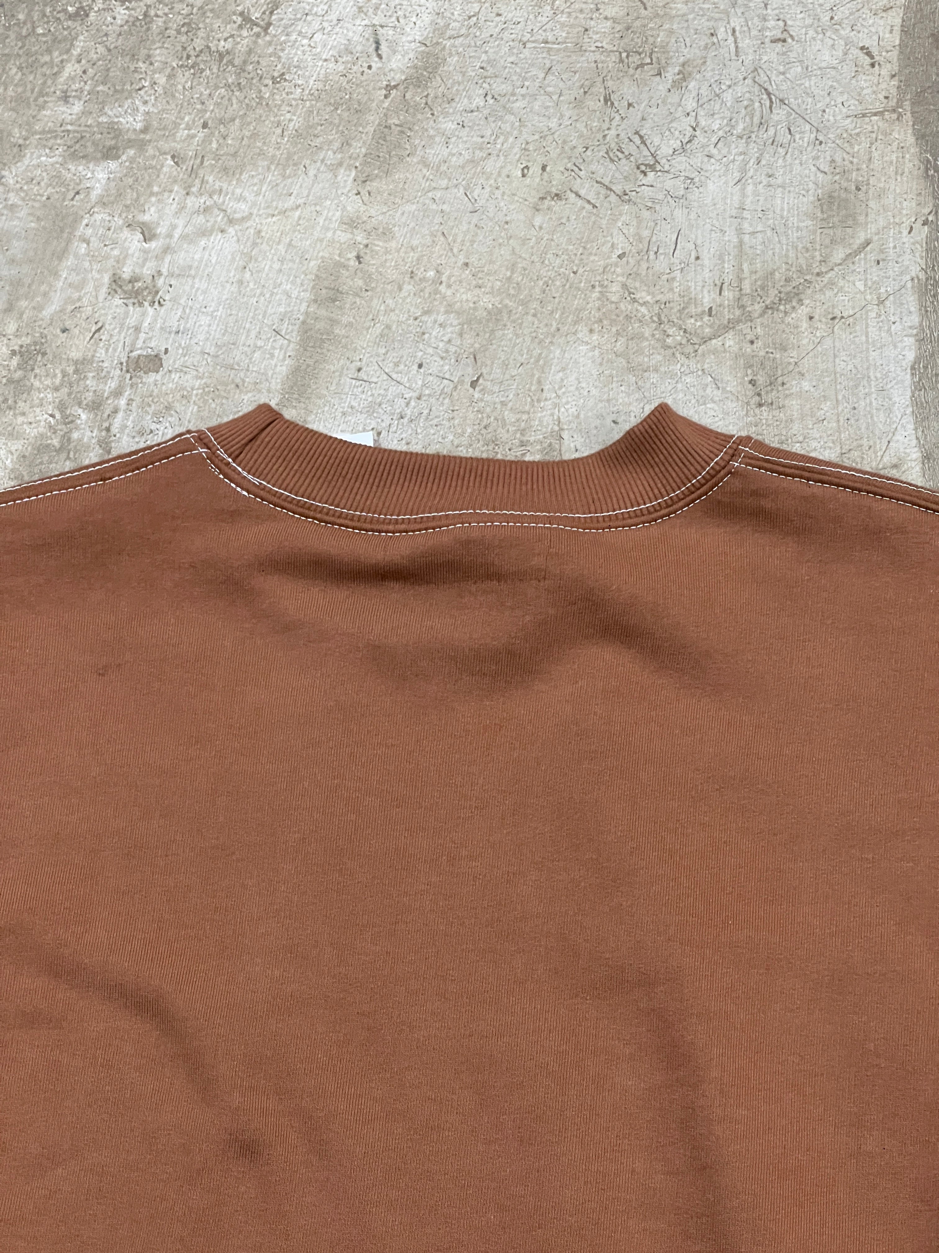 CONTRAST STITCH SWEATSHIRT (MUDDY BROWN)