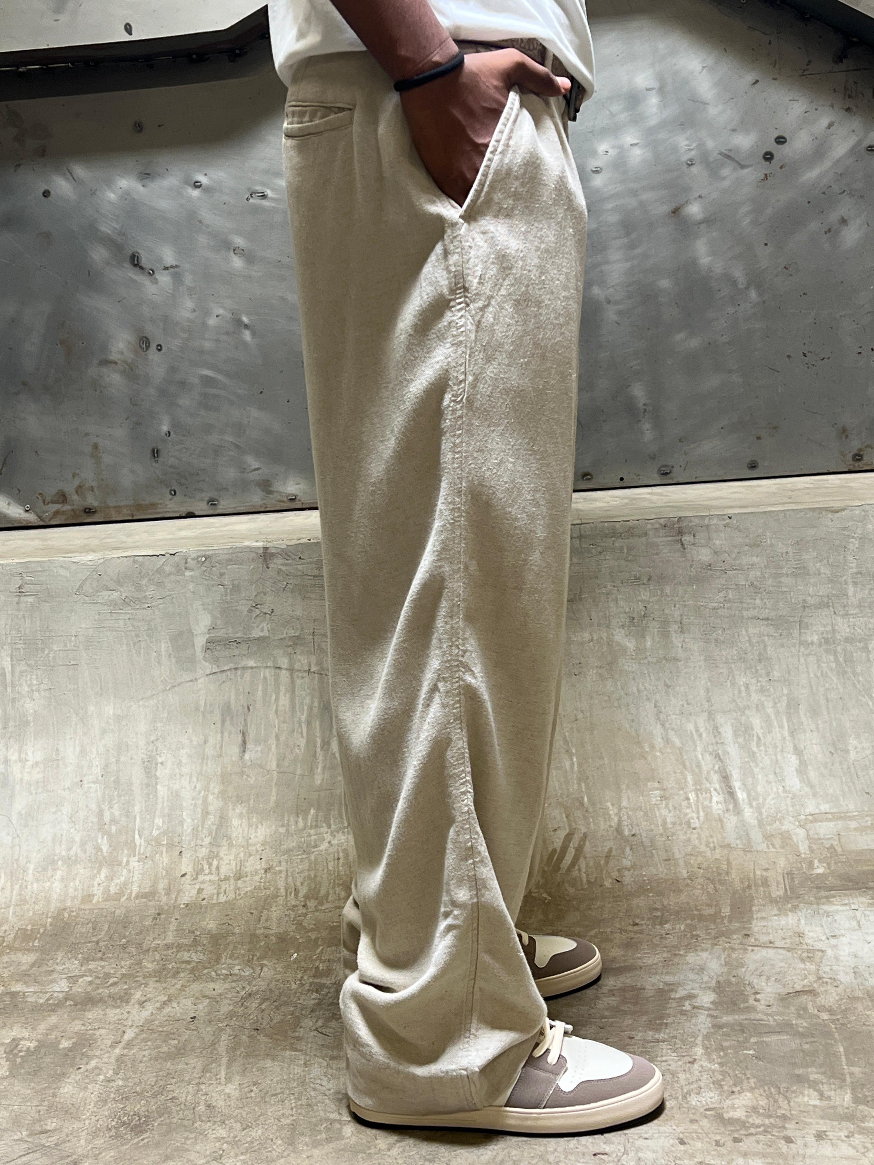 Baggy Linen-Blend Trouser (Med Brown)