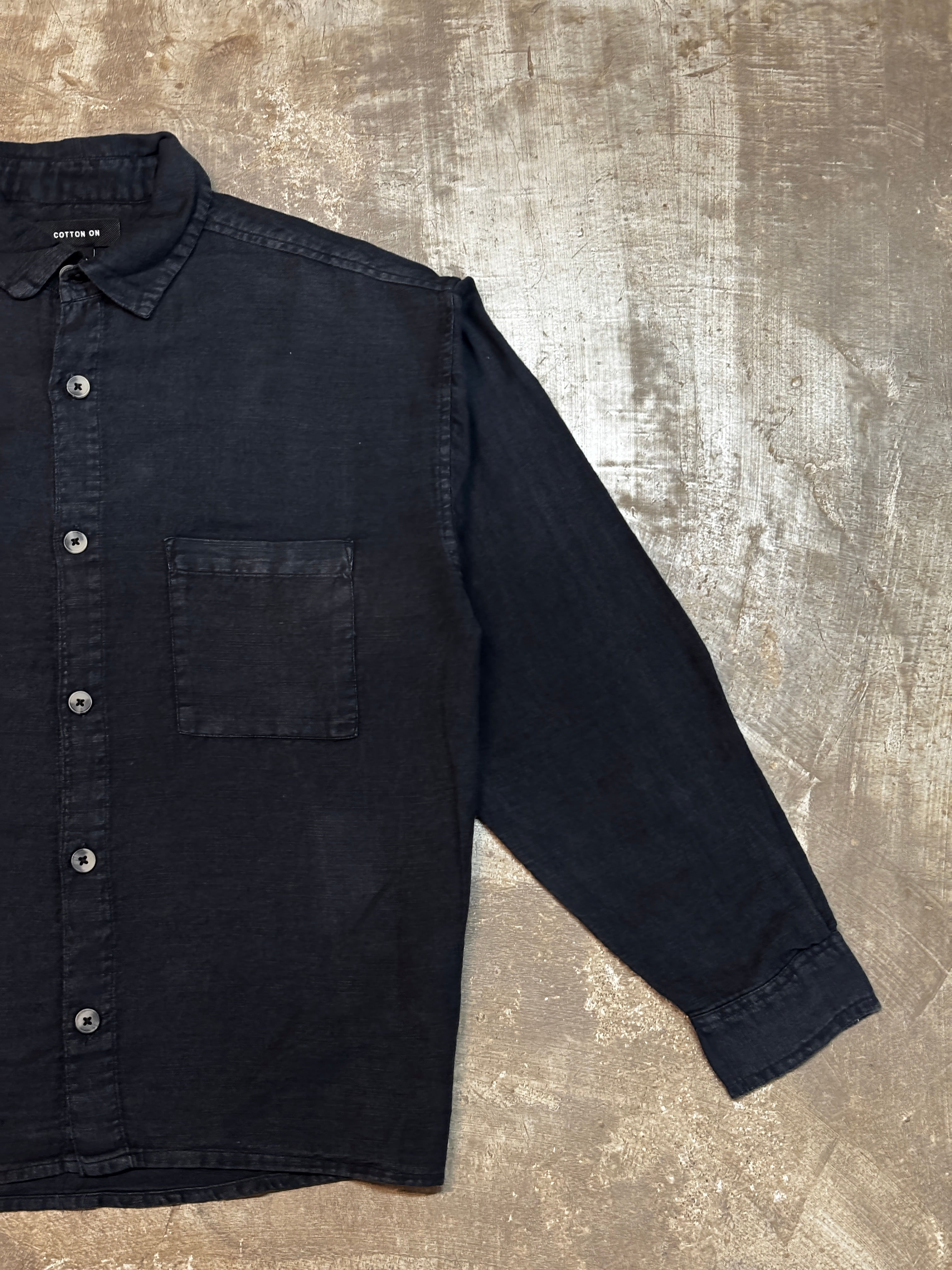 CROPPED FULL SLEEVE SHIRT (BLACK)