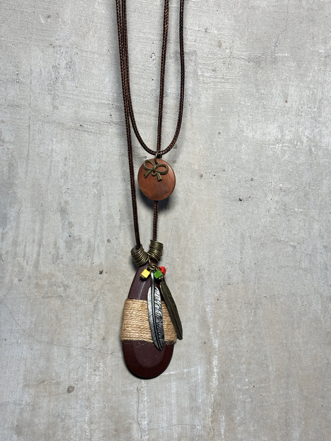 Feather charm Ethnic Chain