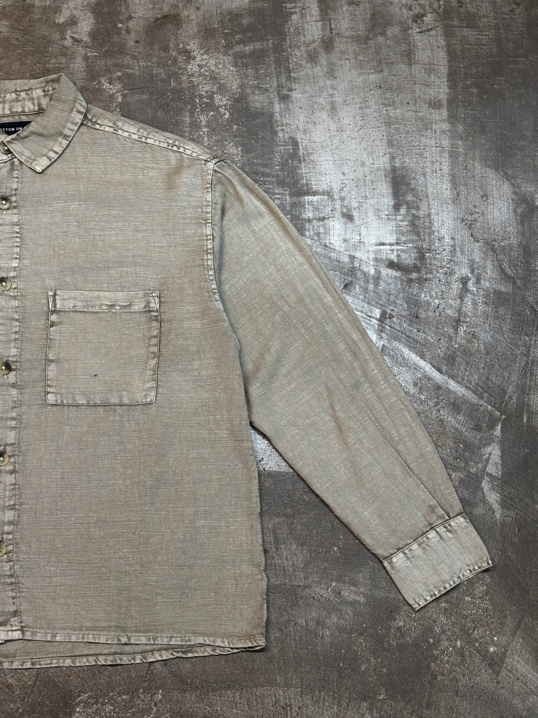 CROPPED FULL SLEEVE SHIRT (STONE)