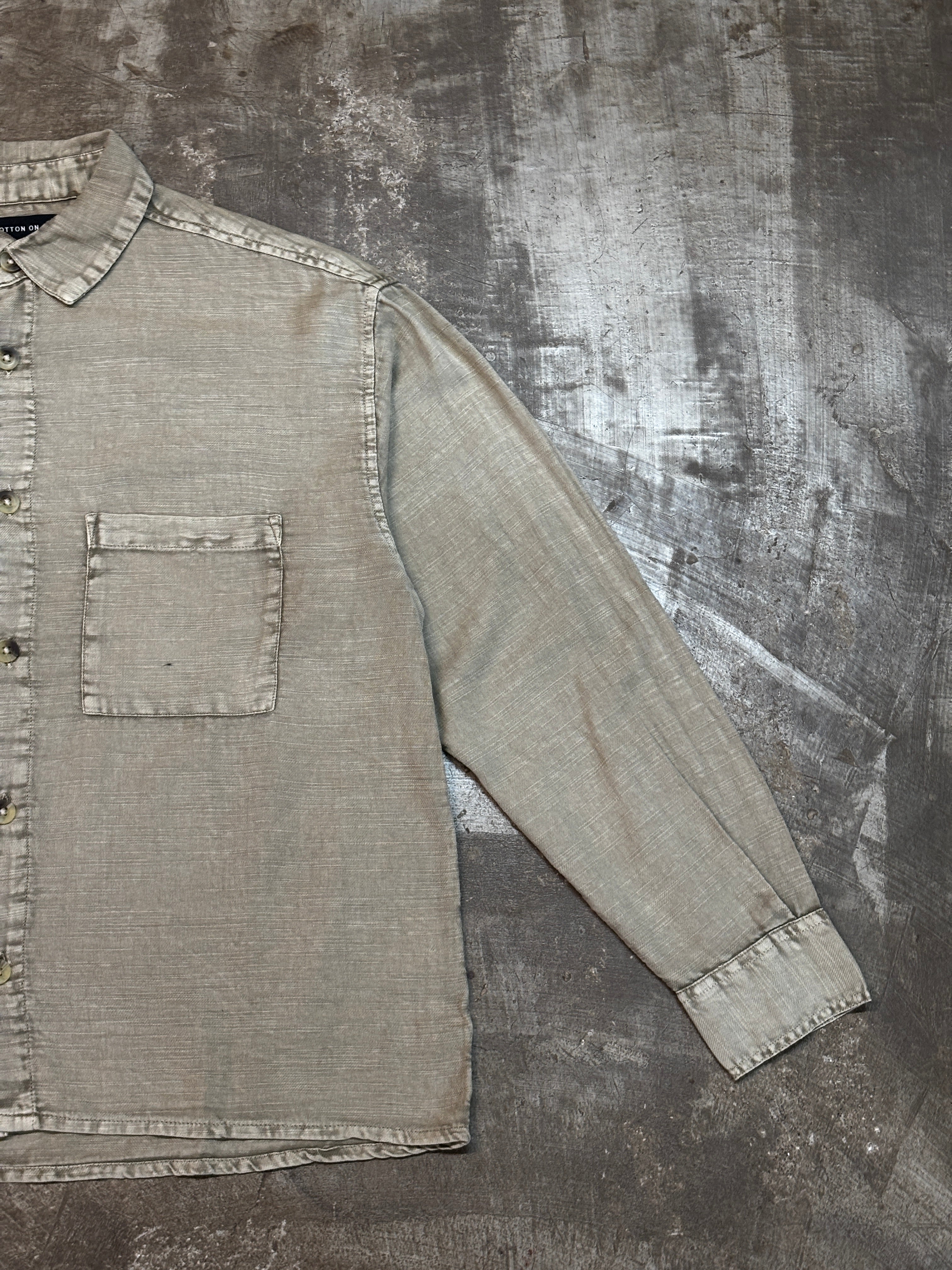 CROPPED FULL SLEEVE SHIRT (STONE)