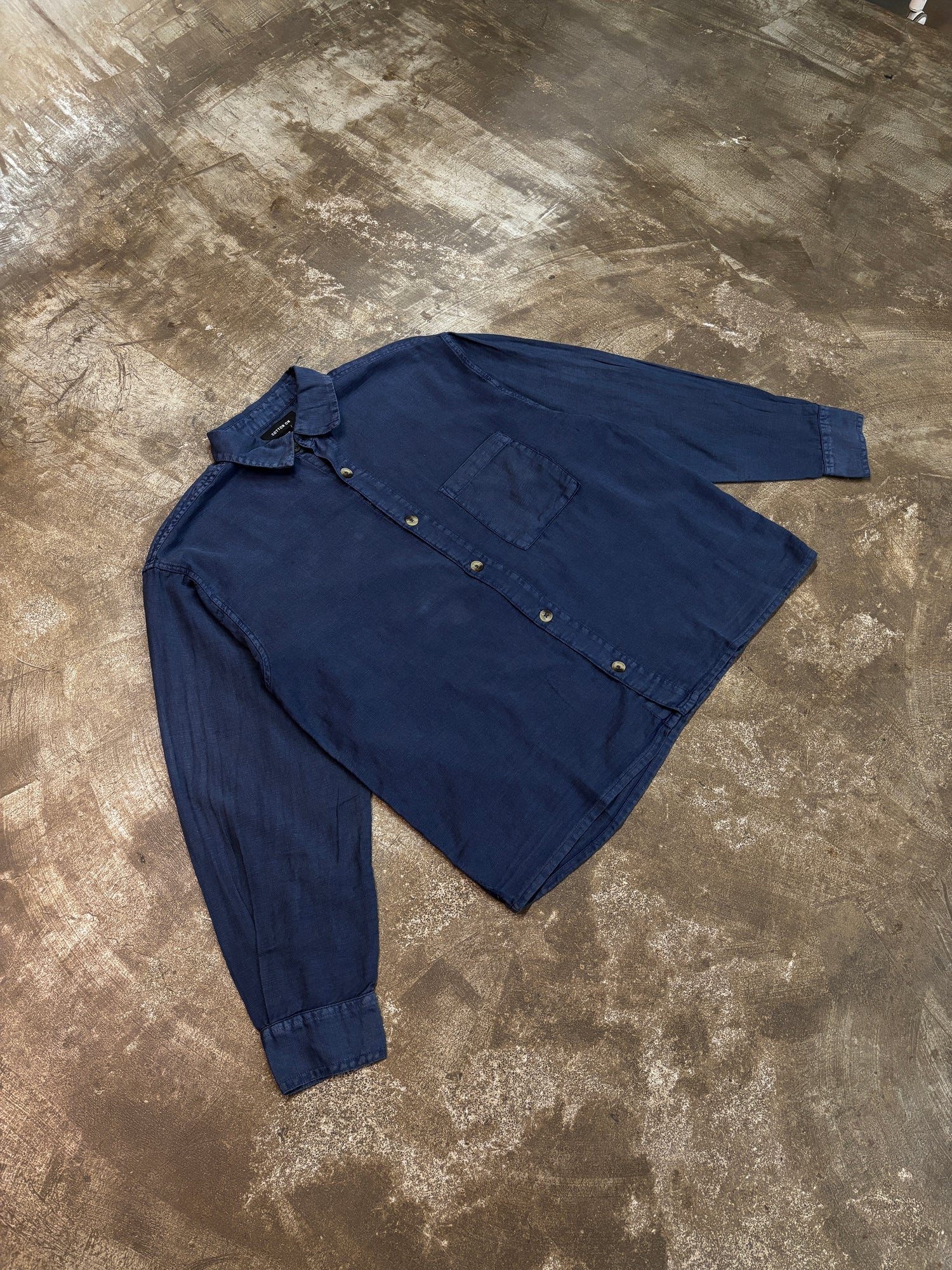 CROPPED FULL SLEEVE SHIRT (BLUE)