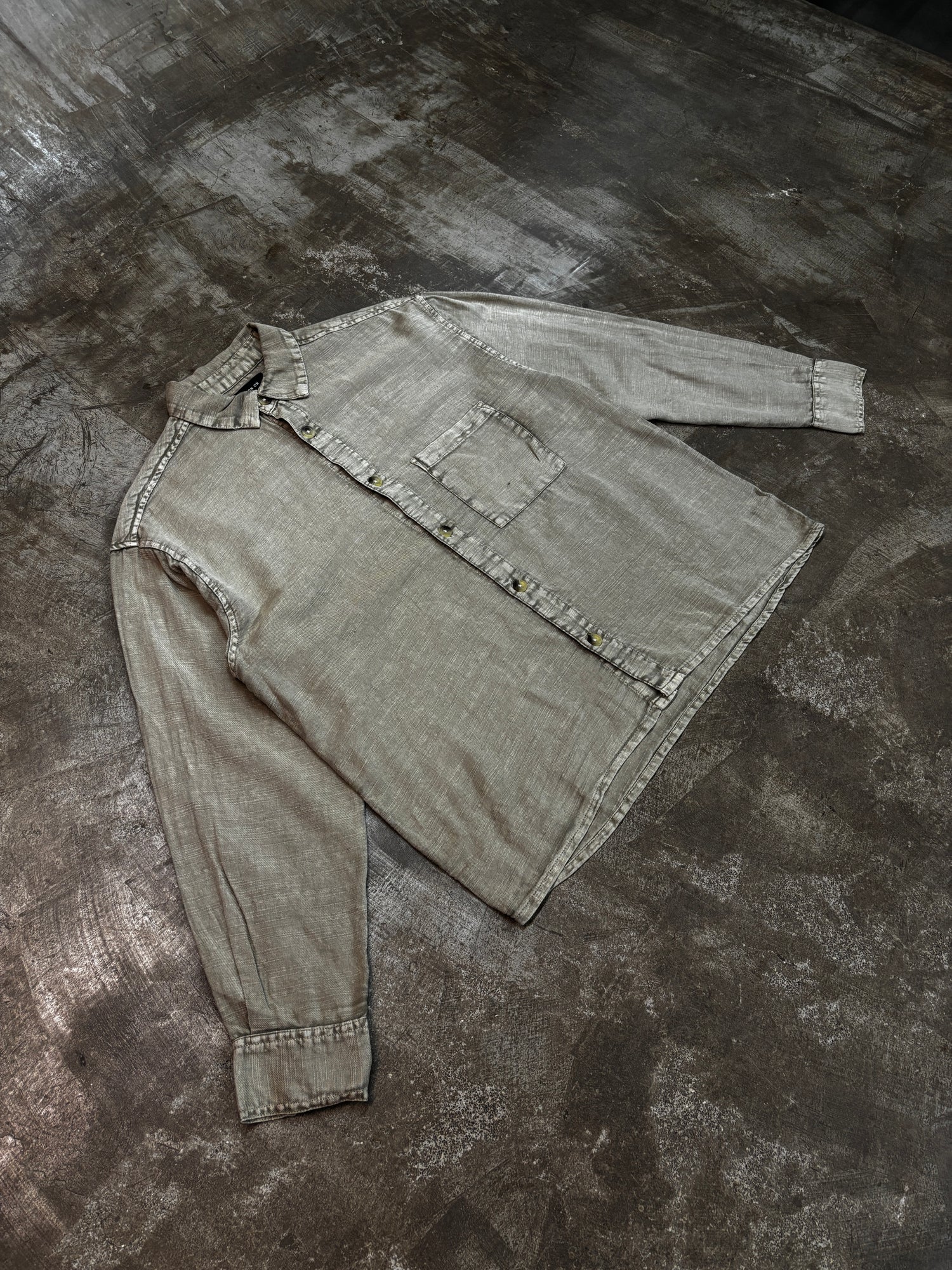 CROPPED FULL SLEEVE SHIRT (STONE)
