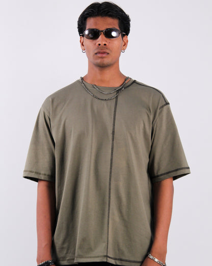 Contrast Thread Tee (Washed Green)