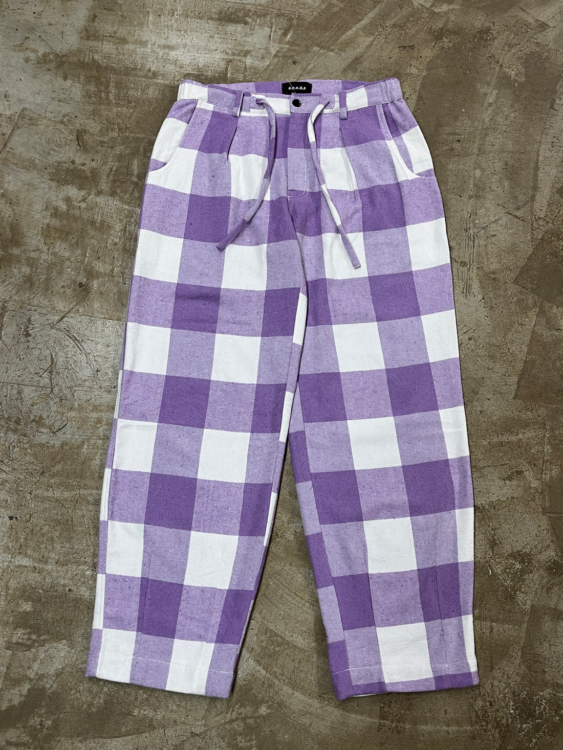 UG FLANNEL PANTS (LAVENDER & WHITE)
