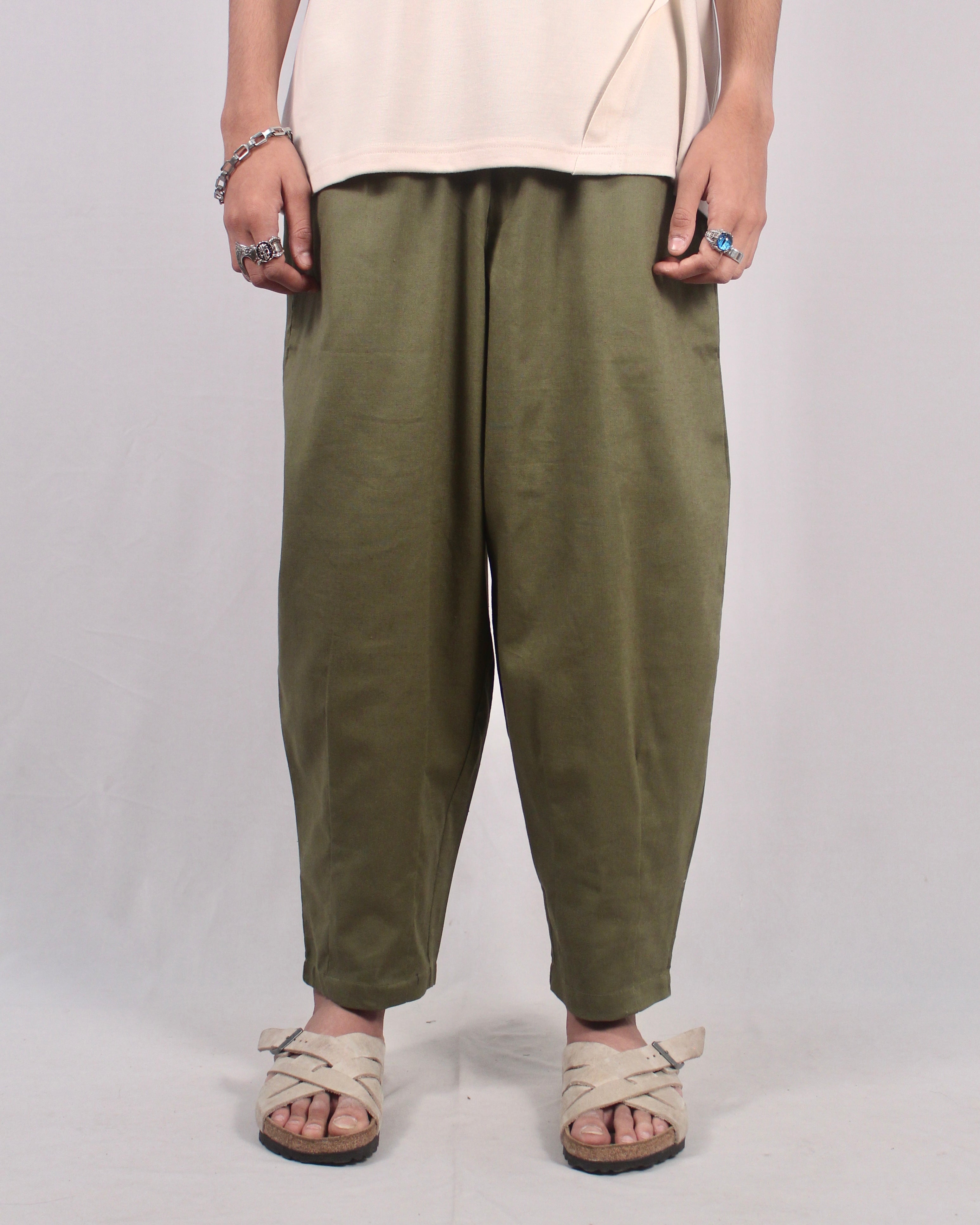 Men Comfy Workwear Cotton Linen-look Multi-pocket Casual Loose Baggy Long  Cargo Pants Trousers | Fruugo KR