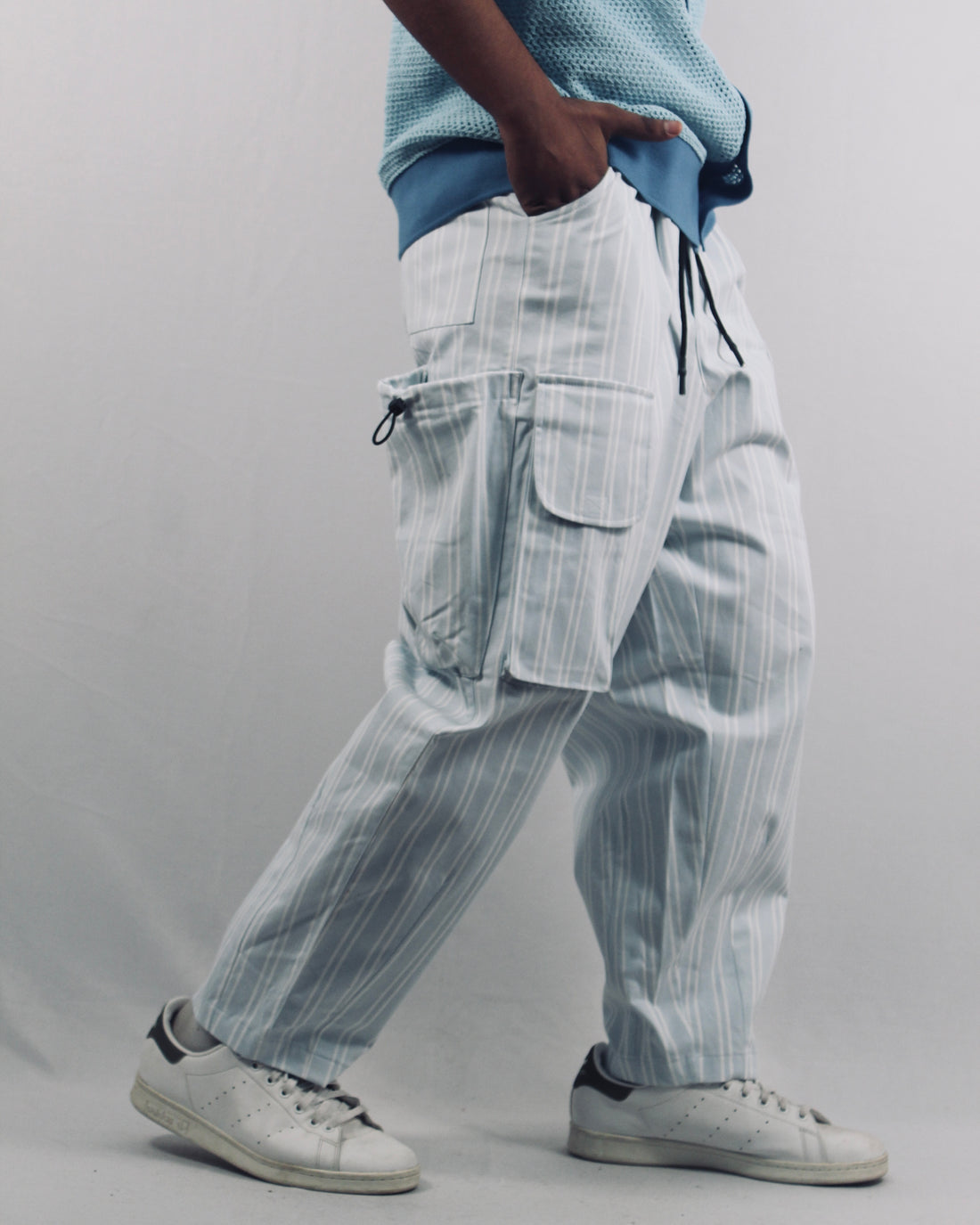 Light Blue Linear Cargo Pants