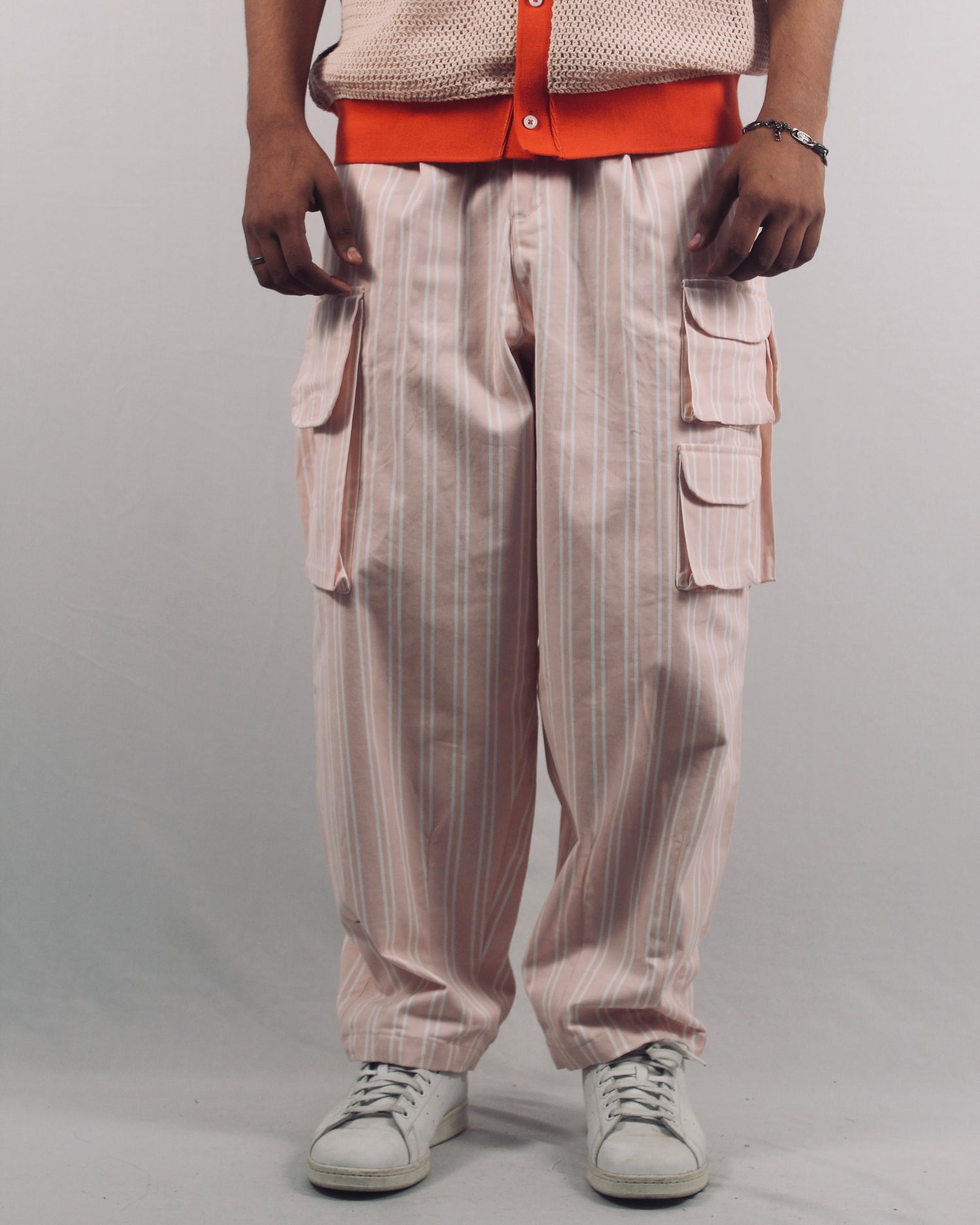 Light Pink Linear Cargo Pants