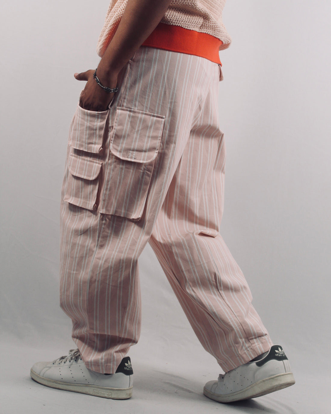 Light Pink Linear Cargo Pants