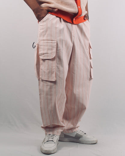 Light Pink Linear Cargo Pants