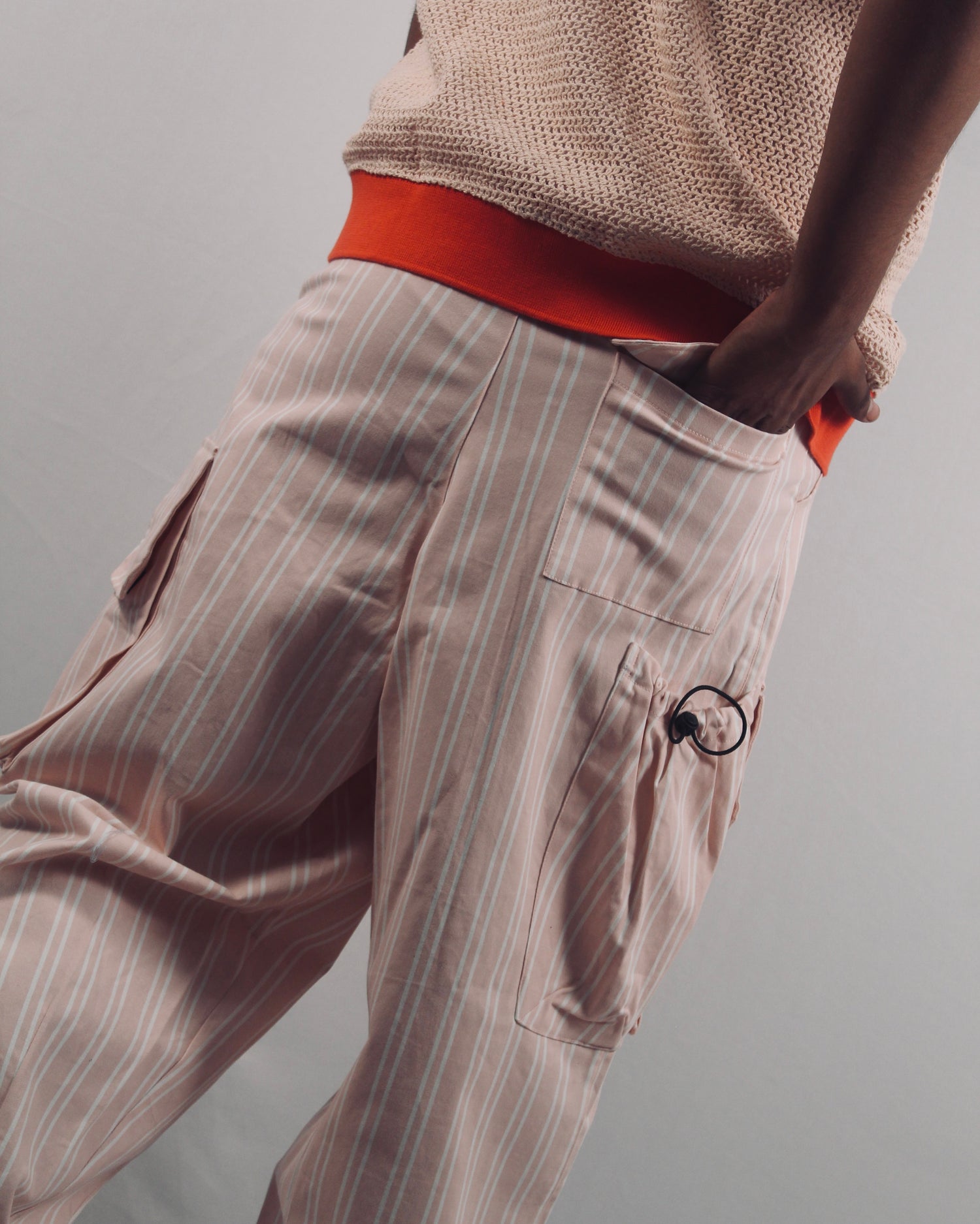 Light Pink Linear Cargo Pants