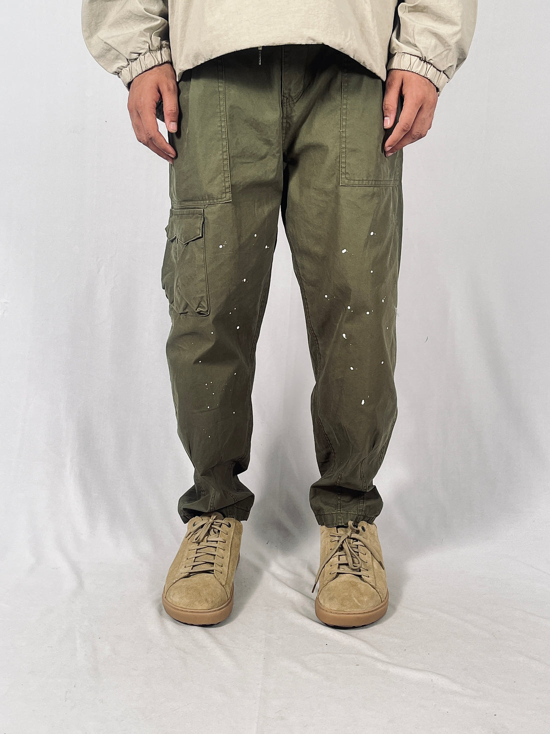 Speckle Cargo Pants - Olive