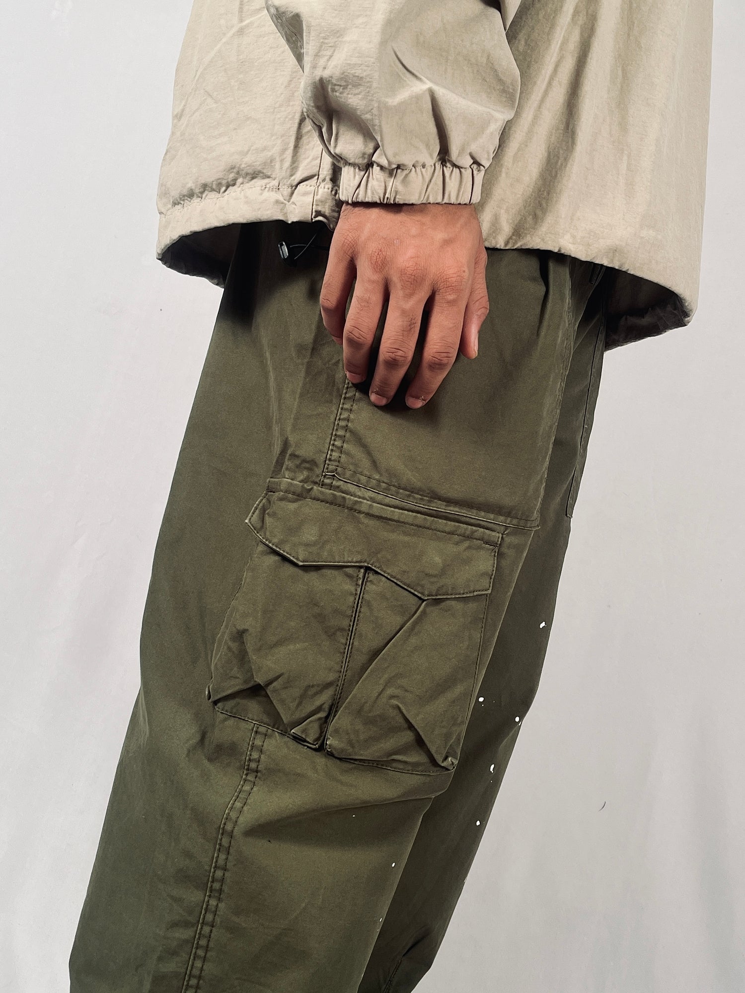 Speckle Cargo Pants - Olive