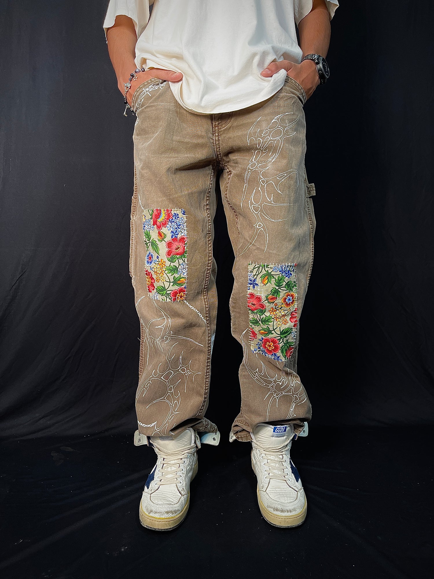 Floral Patchwork Denim