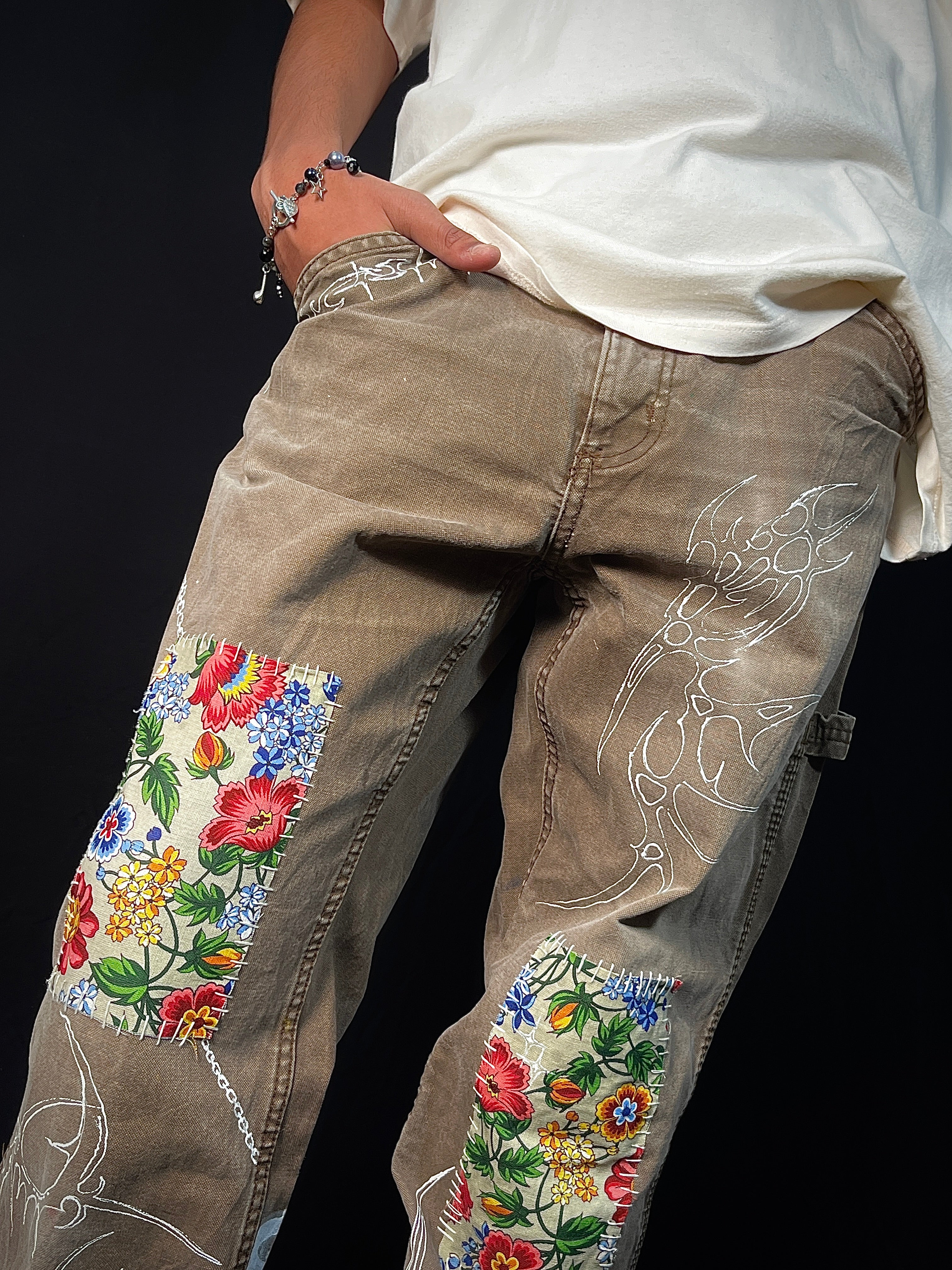 Floral Patchwork Denim