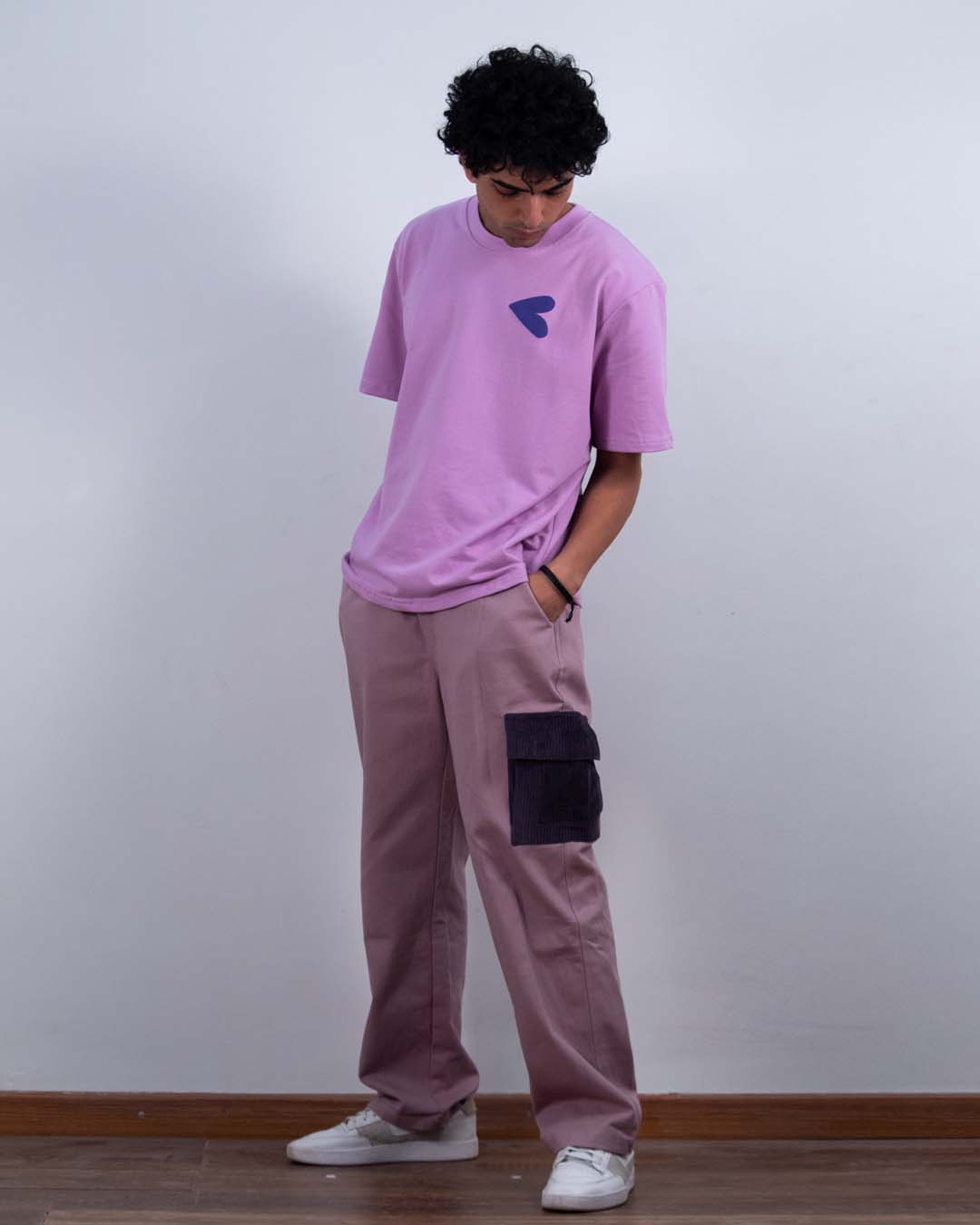 &quot;Contrast Pocket Pants&quot; - Lavender Purple