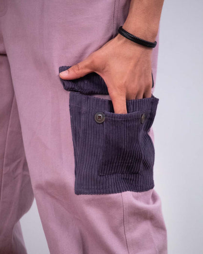 &quot;Contrast Pocket Pants&quot; - Lavender Purple